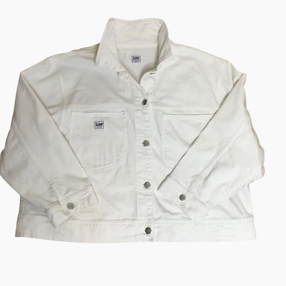 LEE WORKWEAR White Denim Trucker Jacket XXL Oversized Cotton  Utility Unisex
